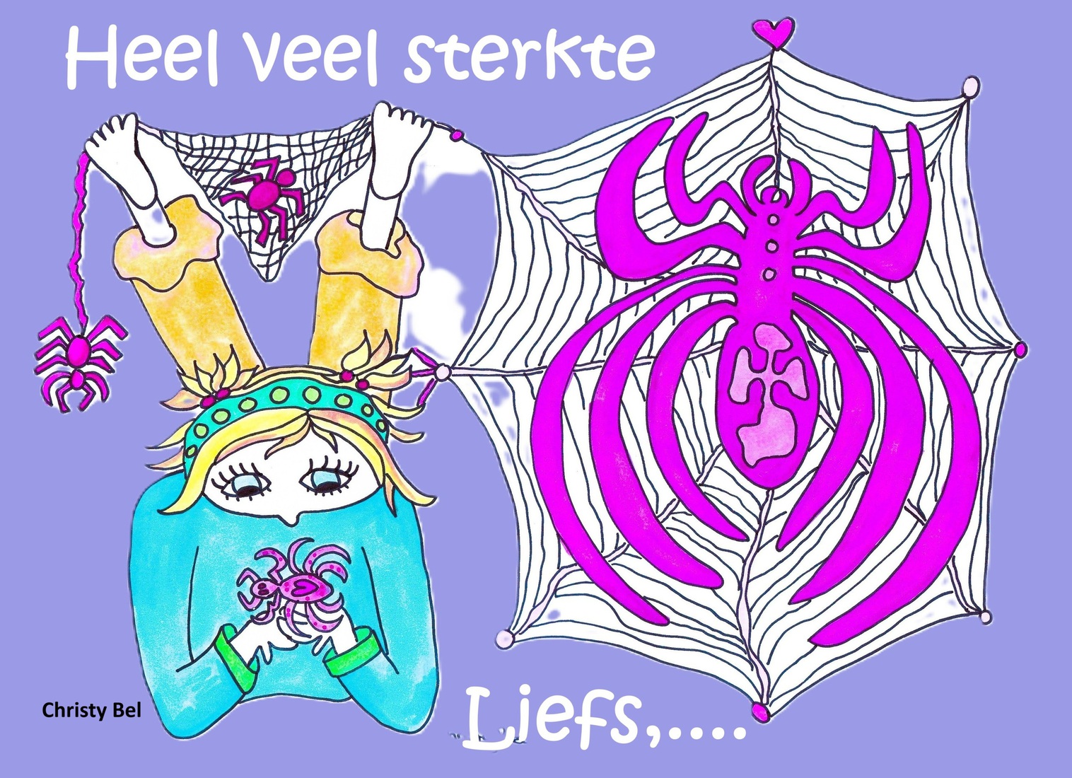 heel veel sterkte spin meisje 