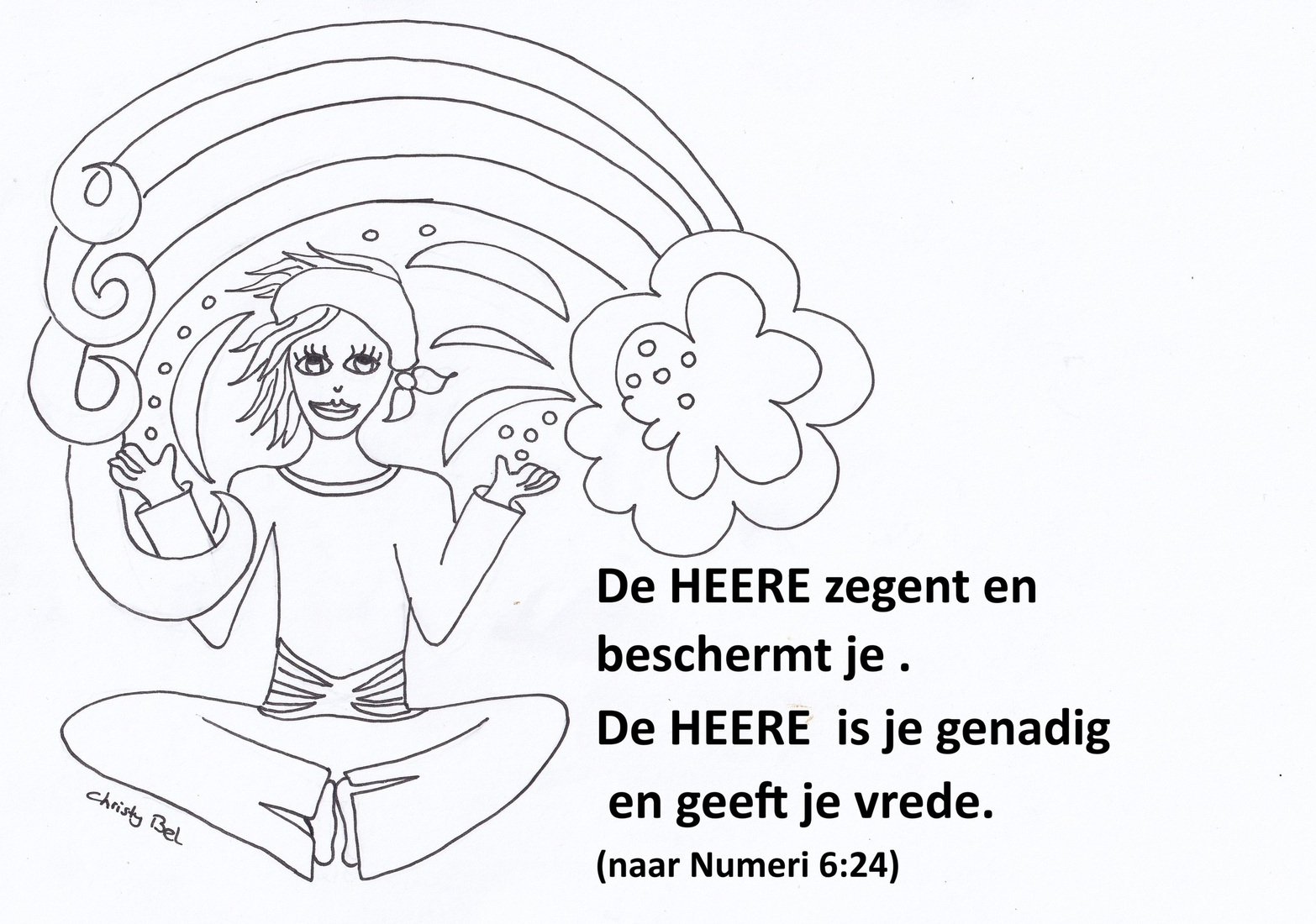 meisje met regenboog