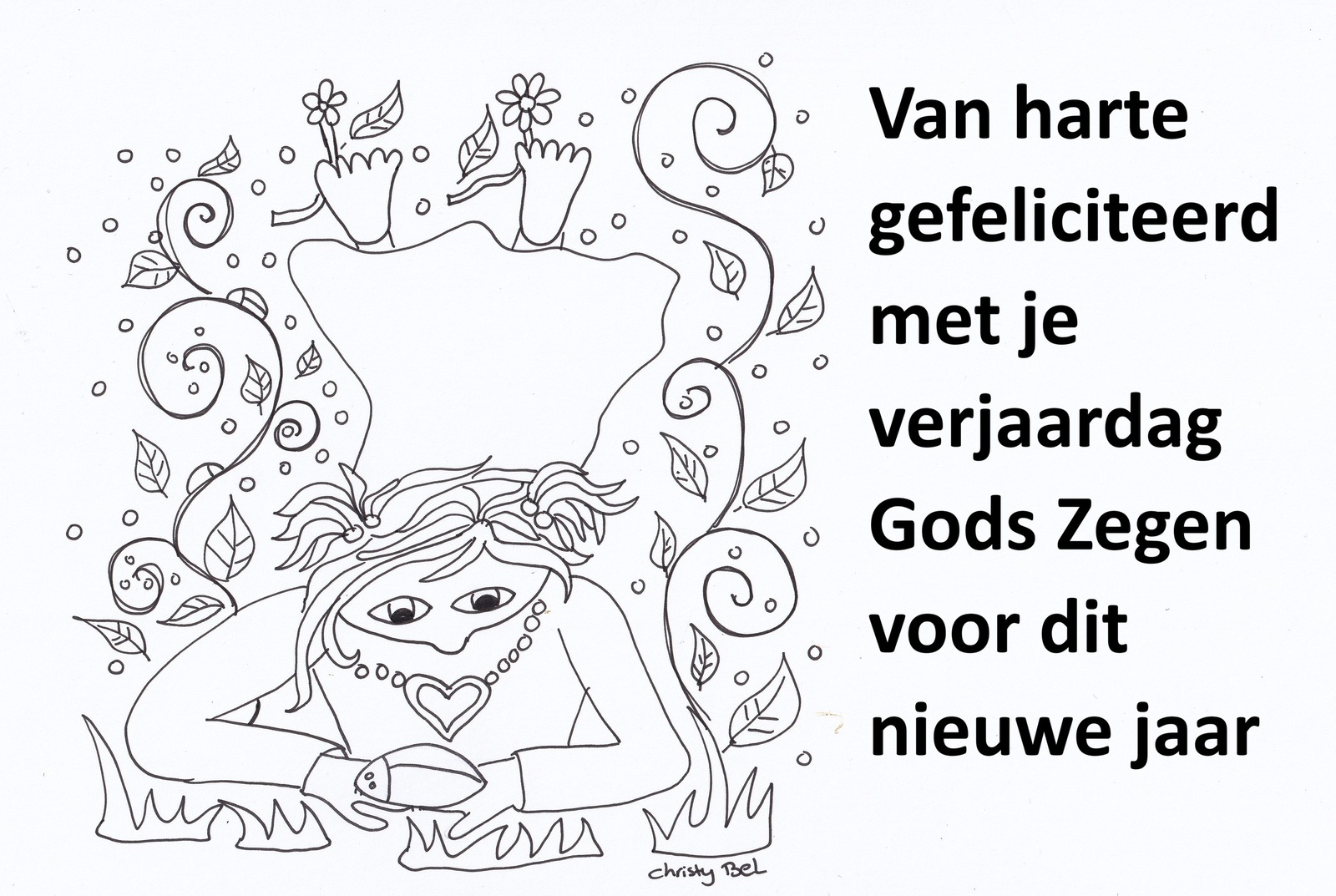 meisje in gras kaart