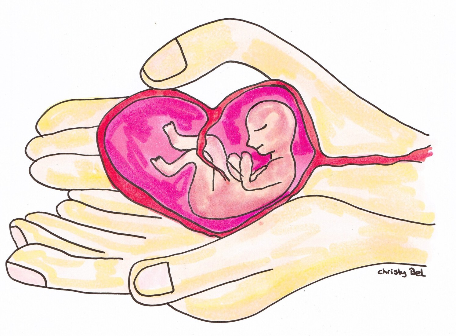 baby in handen