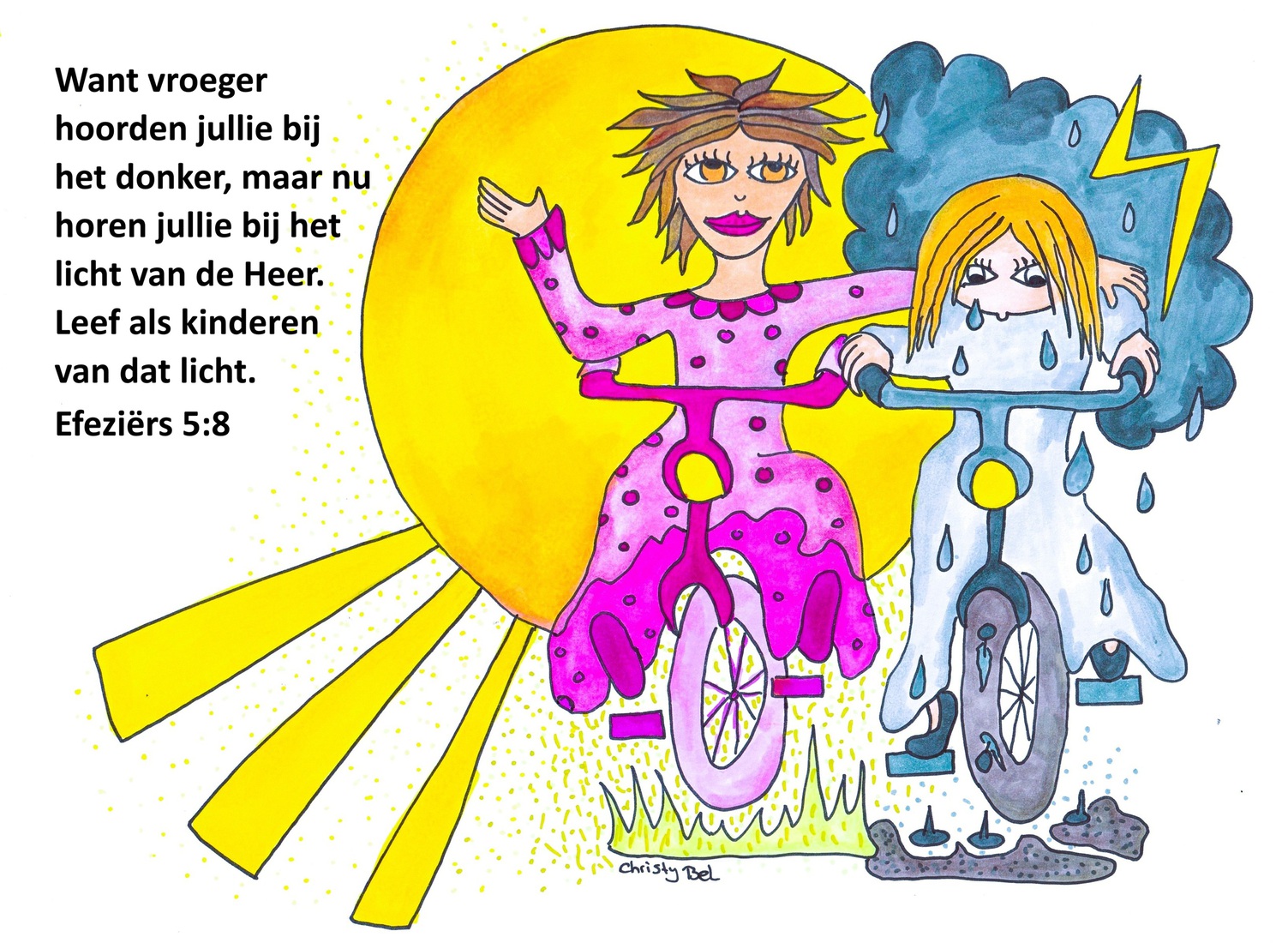 fietsen naar de zon