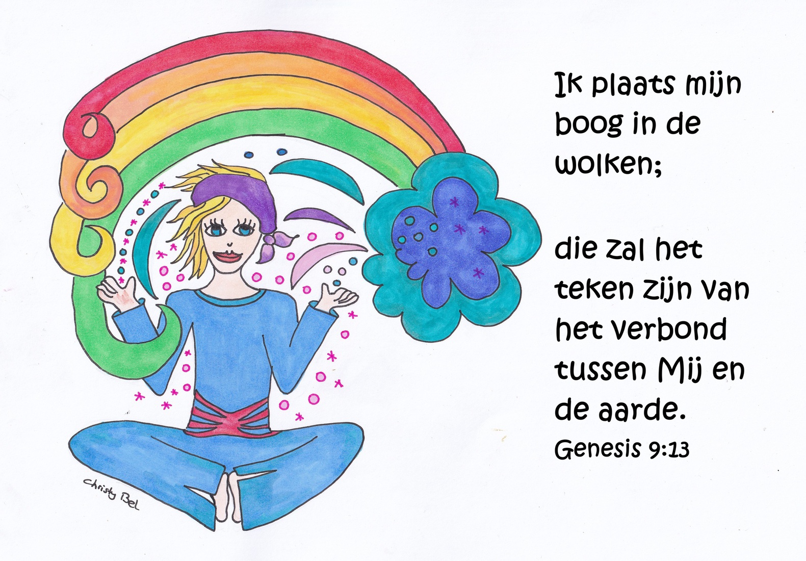 regenboog met wolk 