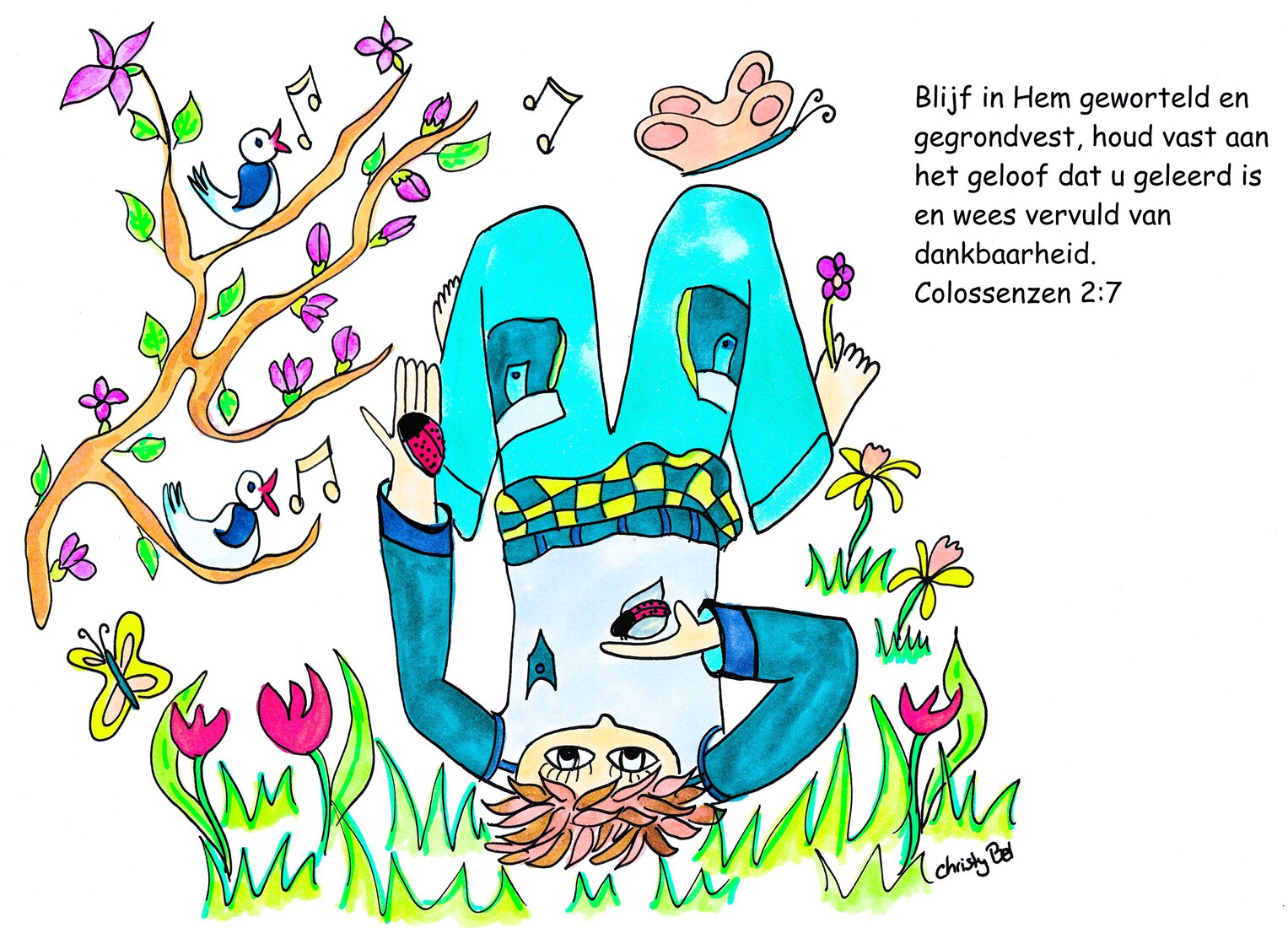 jongen in gras 