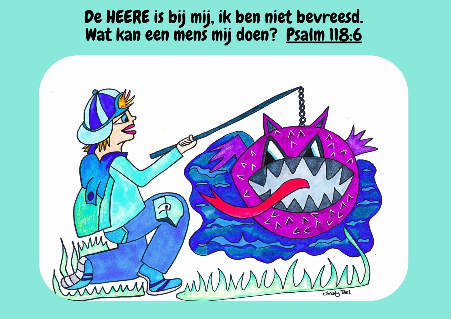 Jongen die vist 
