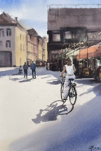 Momenten van samenzijn en alledaagse gezelligheid. Deze collectie aquarellen vangt de warme, ongedwongen sfeer van menselijke ontmoetingen en rustpunten in het dagelijks leven. Van een intiem terrasje tot levendige scènes: de nadruk ligt op verbinding, sfeer en het zachte licht dat herinneringen omringt.
