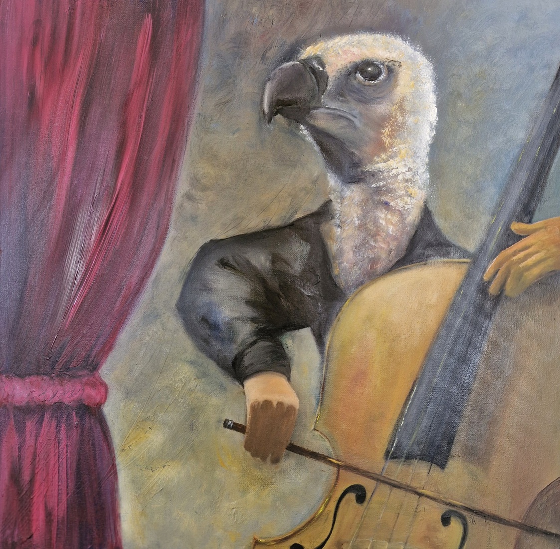 Gier in middeleeuwse kleding speelt cello