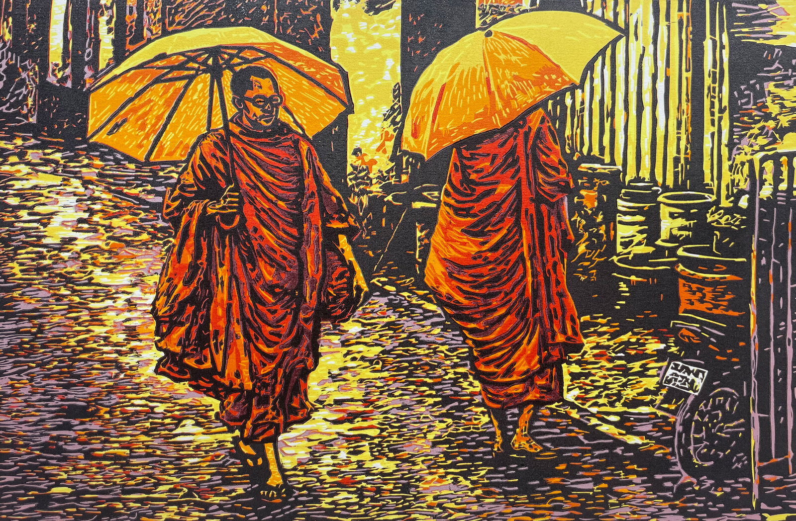 Monks Walking