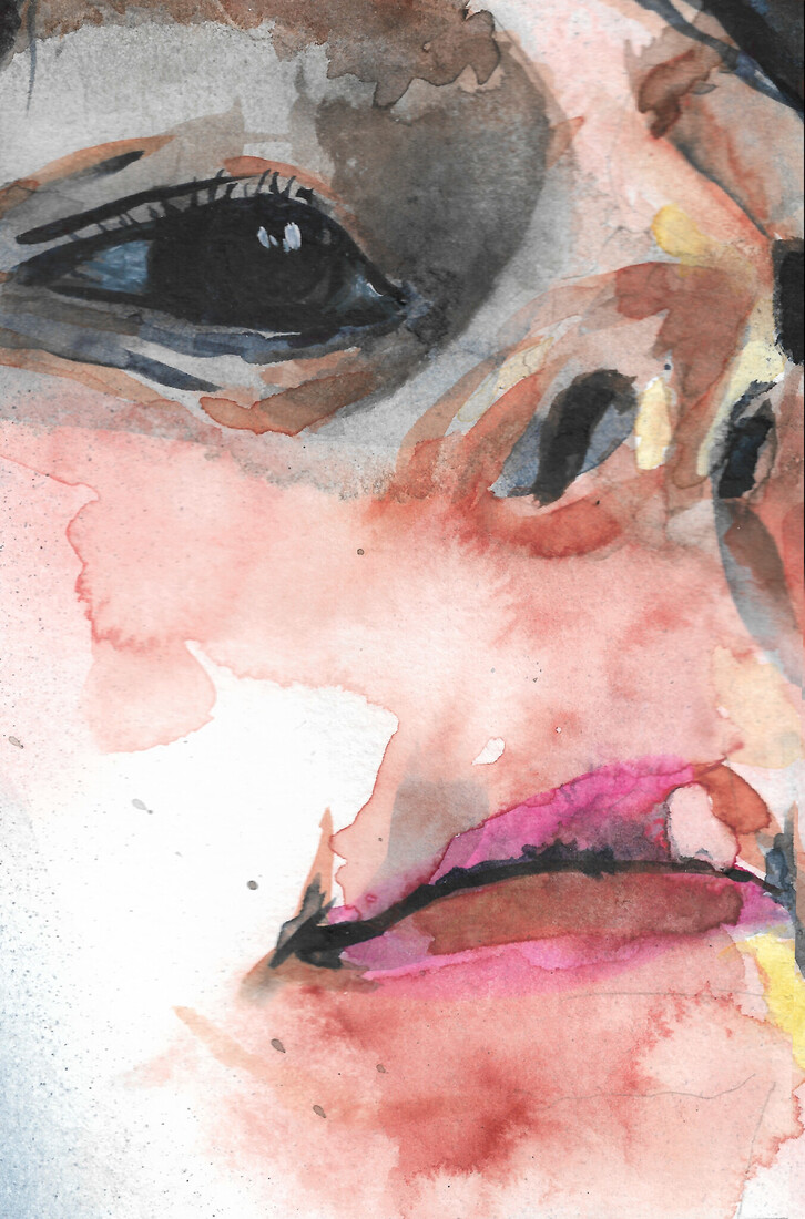 Aquarel zelfportret 2