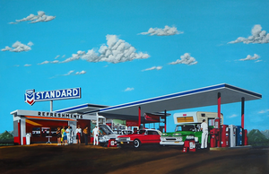 Realistische, impressionistische en abstracte schilderijen op MDF, doek of glas.