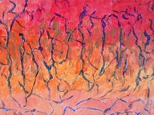 Mijn werken worden steeds meer abstract waarvan hier de laatst gemaakte in 2025