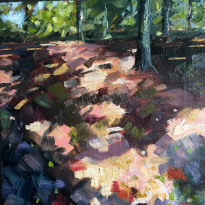 Landschap op klein doek of paneel.