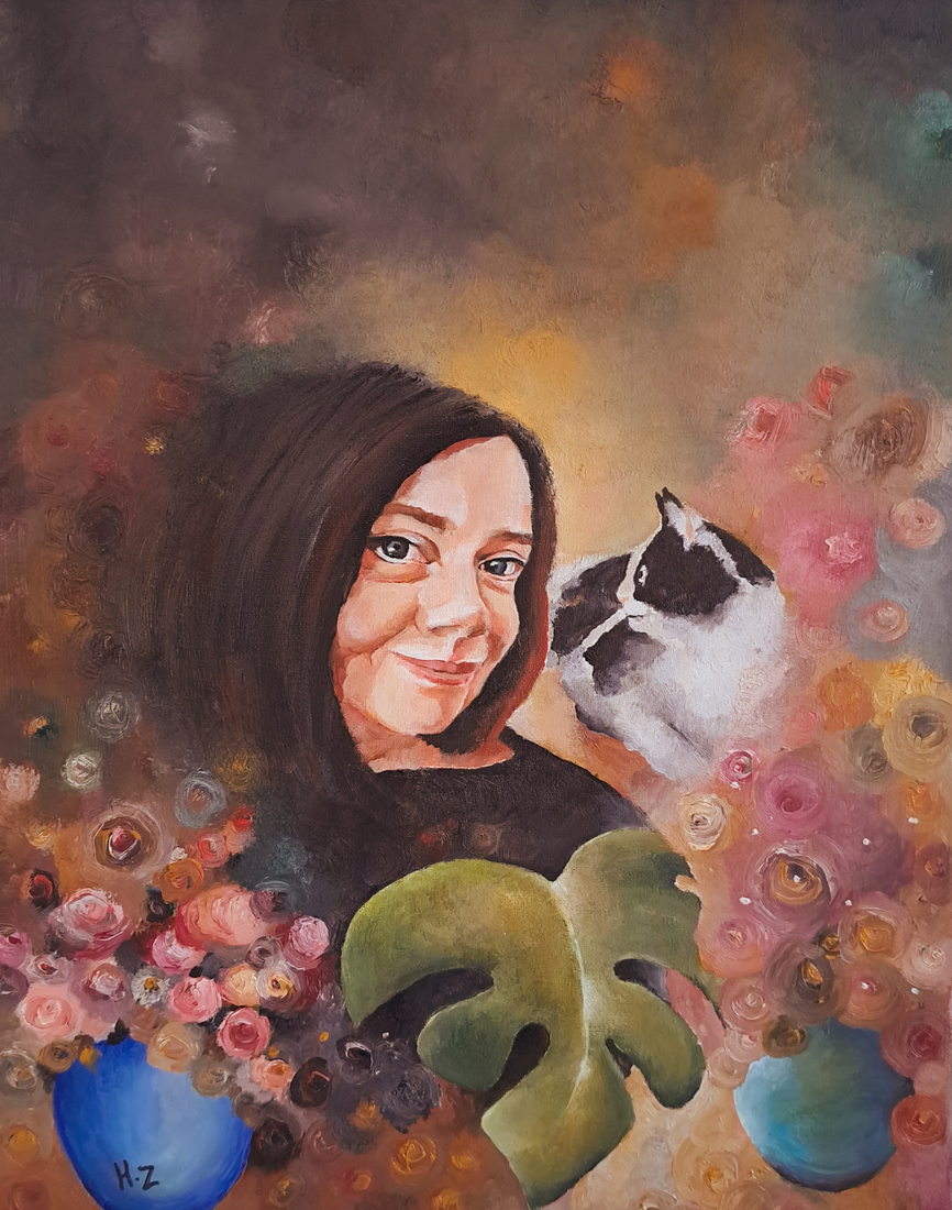 Zelfportret met kat