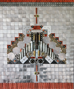 collages gemaakt op doek