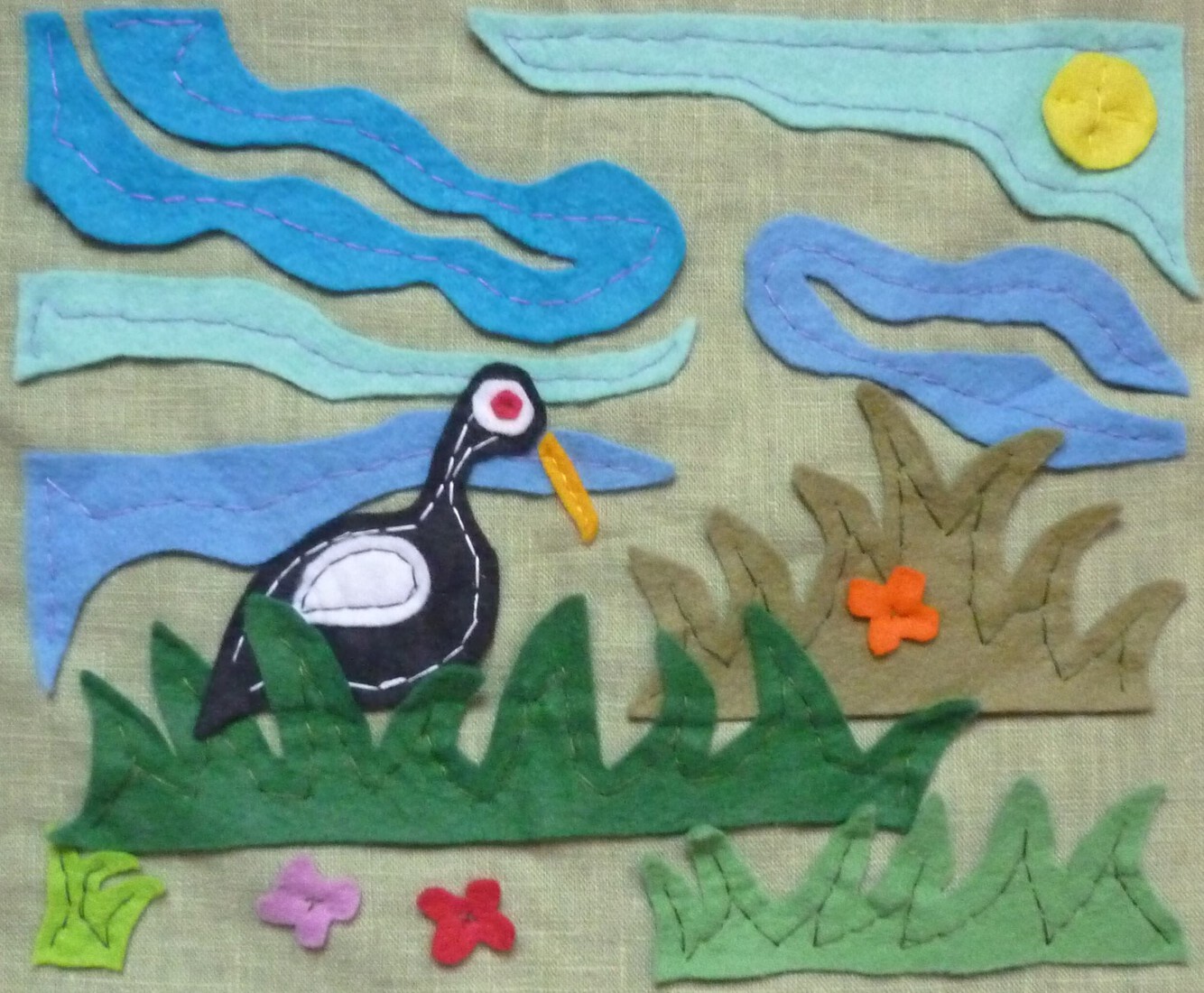 Vogel in zonnig landschap