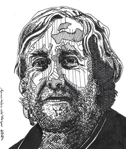 Ik teken mensen uit mijn omgeving. Foto's zijn daarbij de basis. Met Oost-Indische inkt maak ik kleine portretjes waarbij de esthetische uitwerking van de lijnen belangrijker is dan de gelijkenis van de afgebeelde personen. 