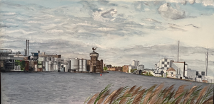 Het Nederlandse landschap schildert ze realistisch op het doek, terwijl ze de accenten vergroot en de kleuren haar eigen interpretatie geeft. Zo realistisch en eigen, dat je er naartoe wilt.