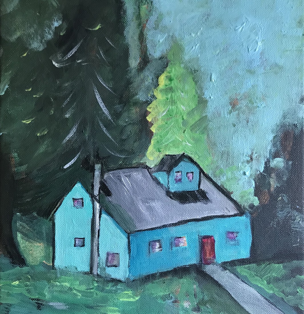 Turqoise huisje in Canada