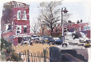 Buiten. De huizen. De auto's. Het weer. Het leven op straat. Een dagboek van waar ik ben. 