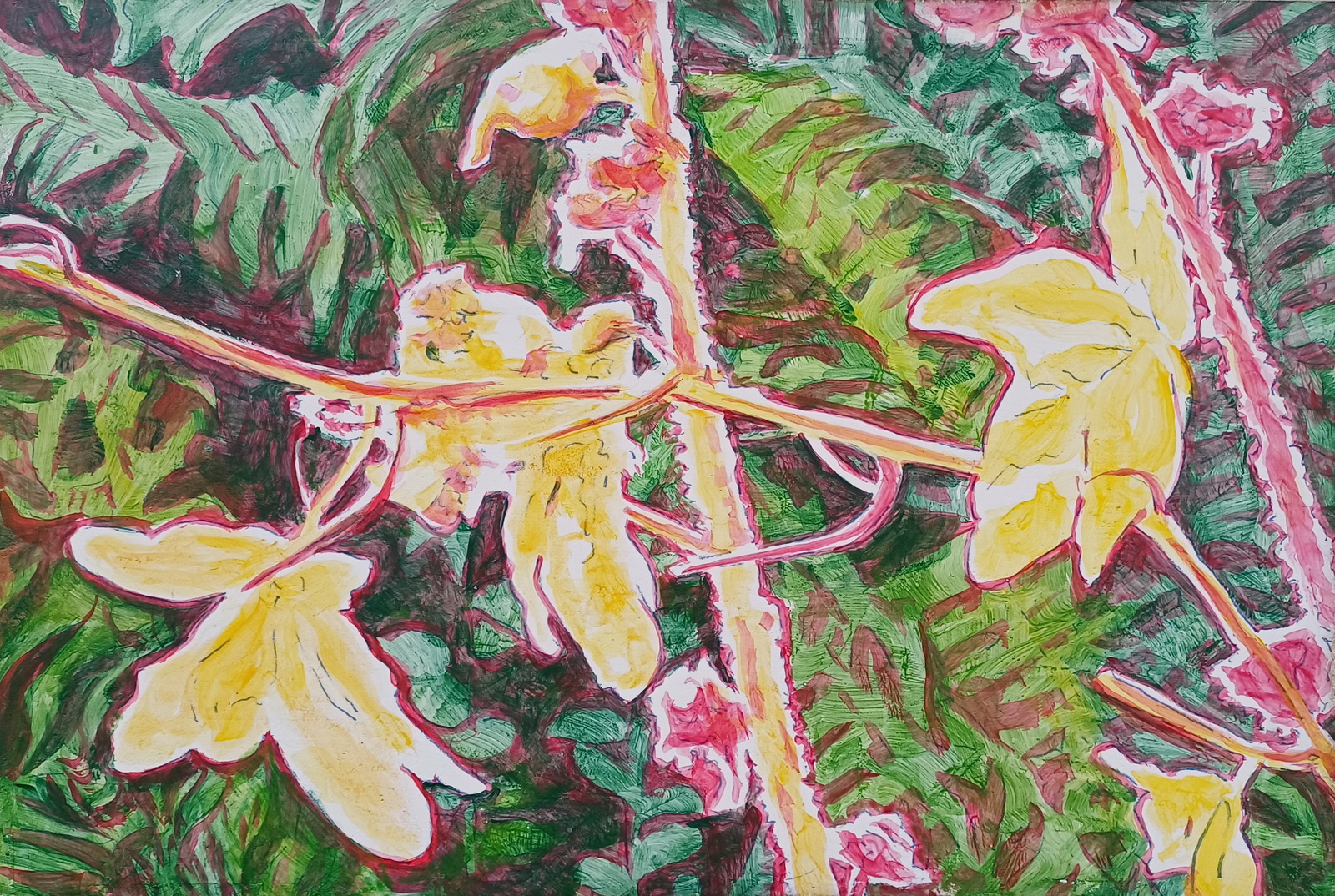 Uitgebloeid tegenlicht enigszins geel