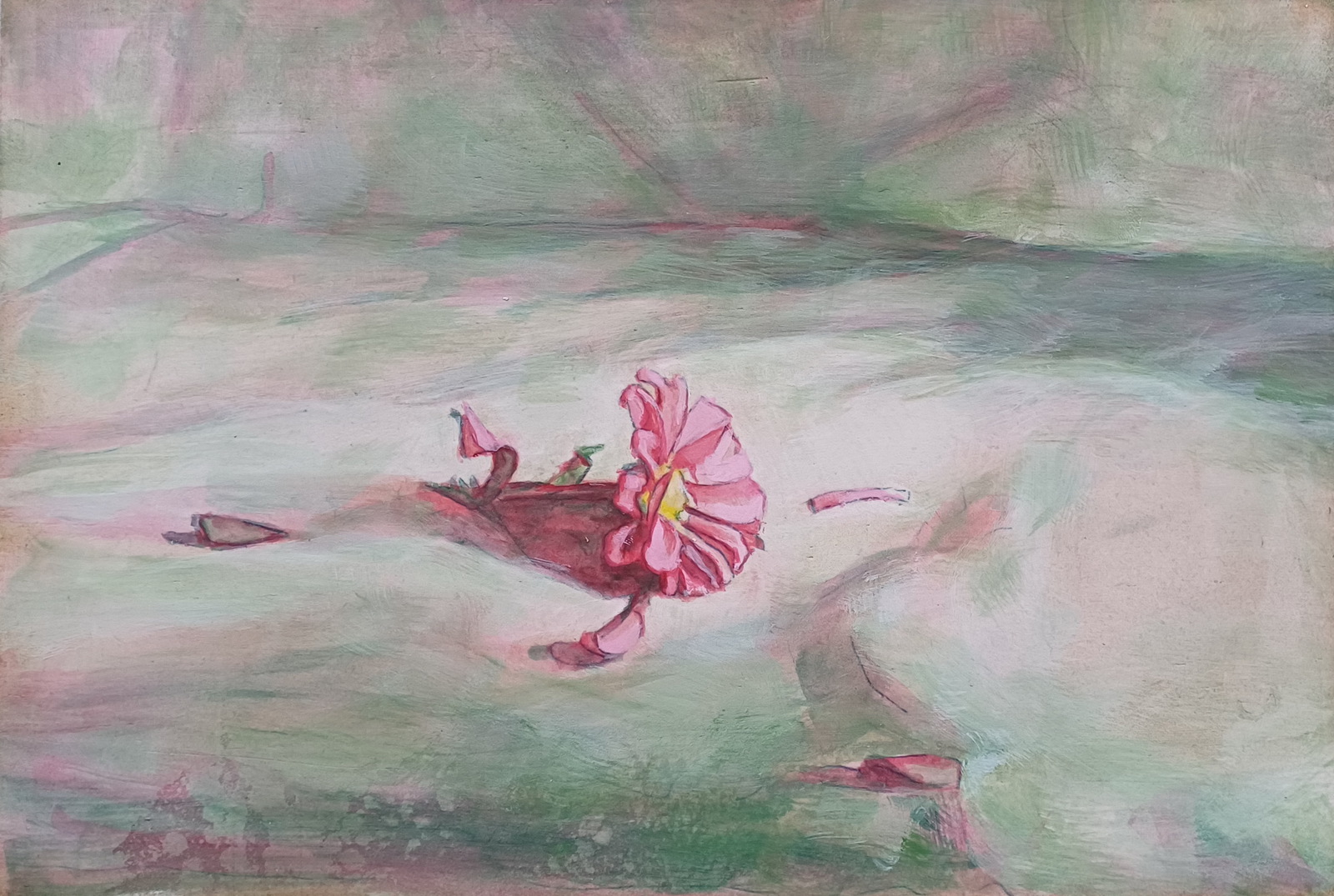 Gevallen bloempje met bloemblaadjes roze