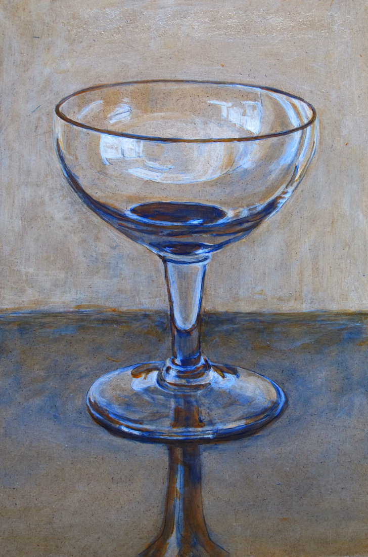 Booms glas oranje blauw