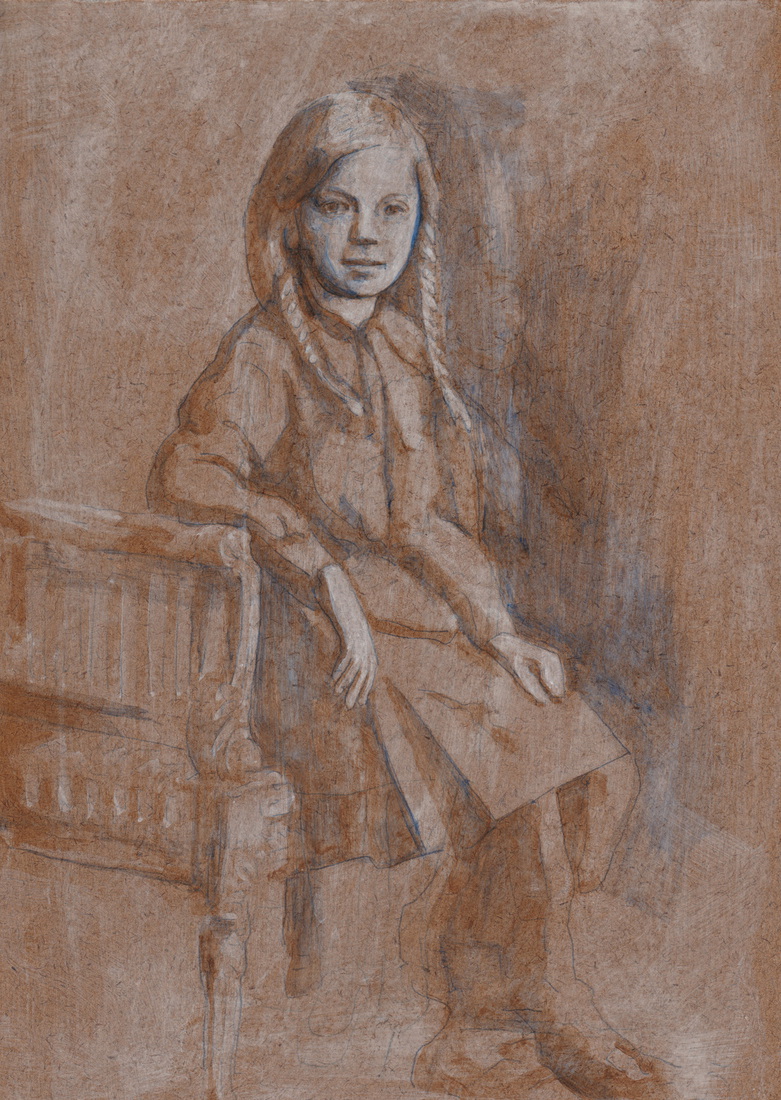 Jong kind gezeten in stoel