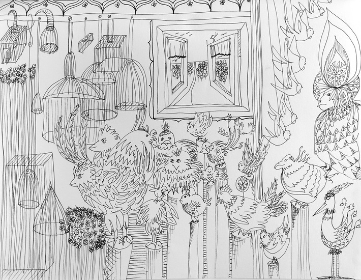 Drawing Birds and Cages I