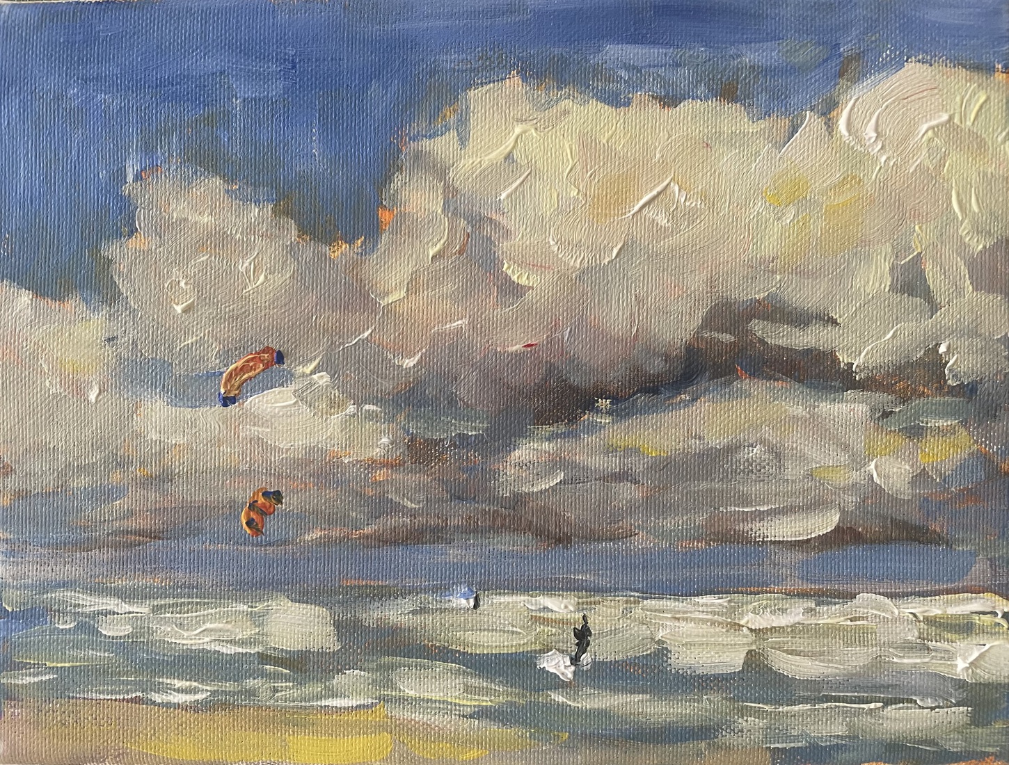 Kite surfers bij Egmond aan Zee