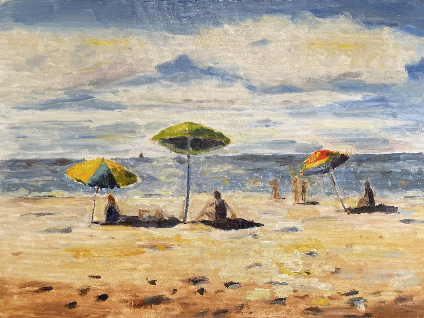 Parasols op het strand van Katwijk