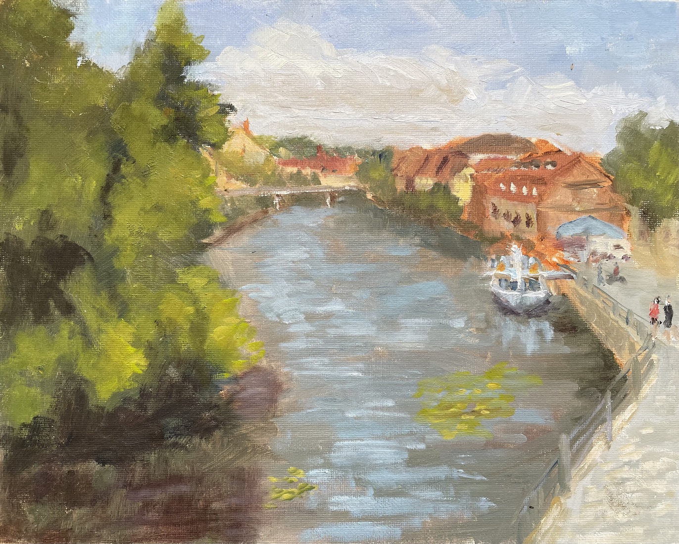 Rivierlandschap bij Bamberg, Beieren, Duitsland