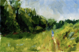 Deze reeks landschappen richt zich op open ruimte en richting: paden, velden en overgangszones waarin het licht de blik door het beeld leidt. Door vereenvoudiging en een losse schildertoets maakt beschrijving van het landschap plaats voor  ervaring. Beweging is aanwezig, maar vertraagd; menselijke aanwezigheid blijft impliciet. 