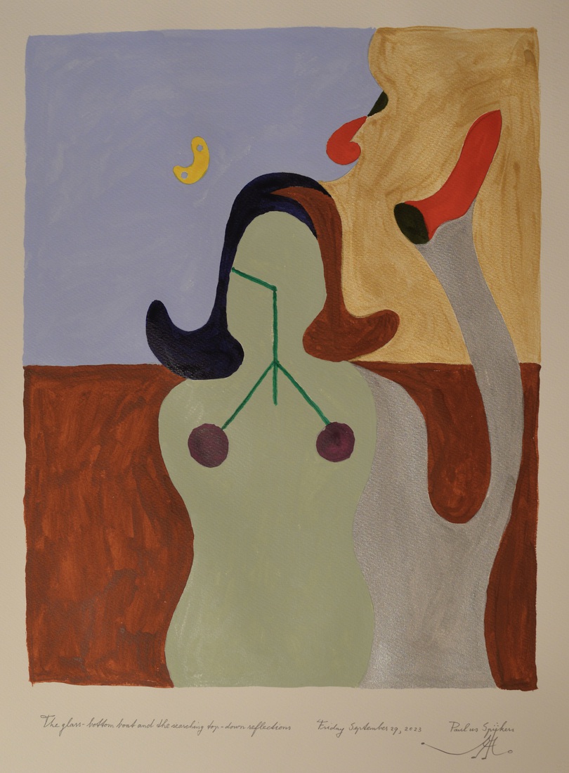 The glass-bottom boat and the searching top-down reflections