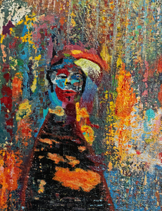 Mijn werk kenmerkt zich door een gelaagd kleurgebruik en een figuratieve benadering waarin vaak mensen centraal staan. 