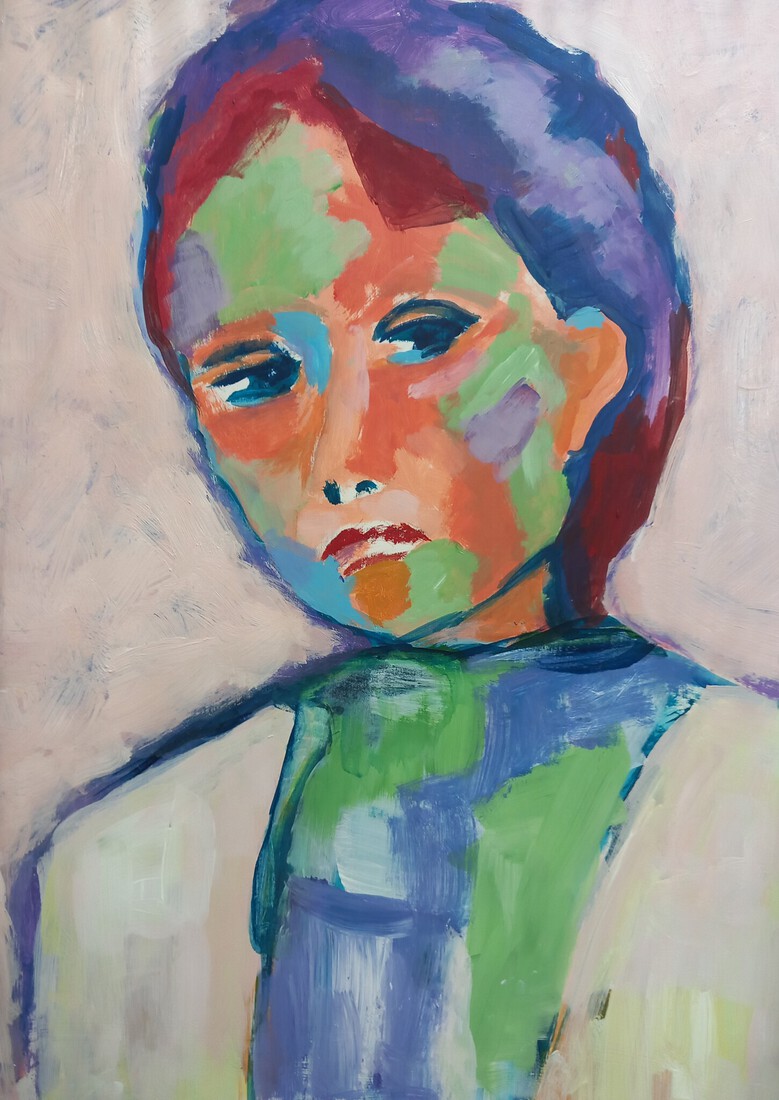 vrouw in kleur