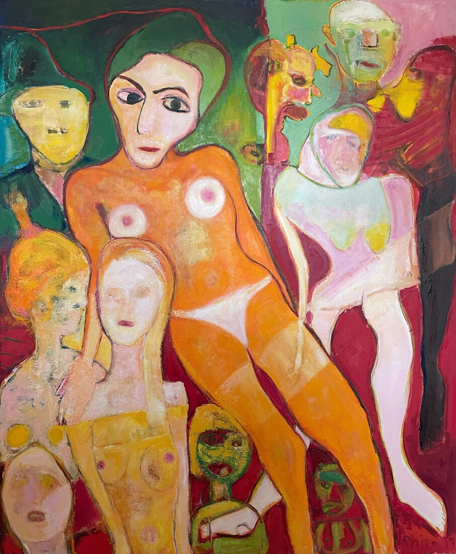 Vrouw en haar entourage