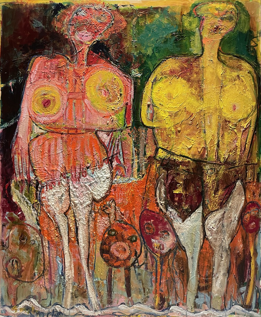 Vrouwen met kinderen aan zee