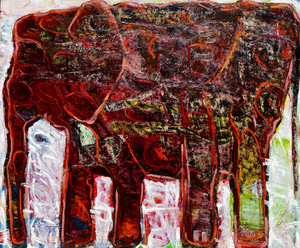 Bij het schilderen van dieren maak ik veelal gebruik van een zelf genomen foto waarbij het dier in een karakteristieke pose staat. 