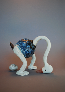 Here are the results of different hand-molding techniques such as construction with plates, construction with rings and thumb sockets. A number of these works were made for the ceramics exam at the Dutch Ceramics Course.