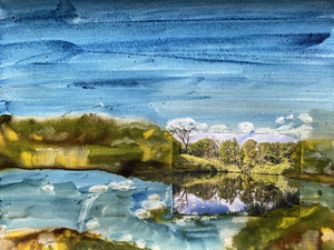 Landschappen geschilderd op basis van een foto als uitgangspunt. De verf bestaat uit pigment gebonden met acrylaatbinder en of caseïne - daarna afgewerkt met een laag met vernis (die ook UV straling tegenhoudt). De foto's stammen van mijn hand en maak ik thuis in de omgeving of op reizen. 