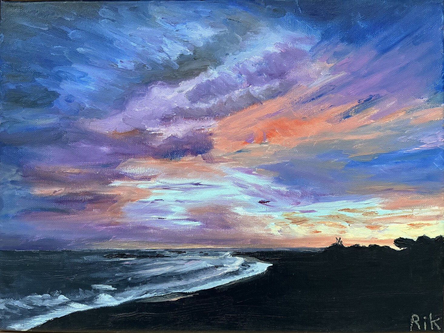 Zonsondergang boven Stille Oceaan