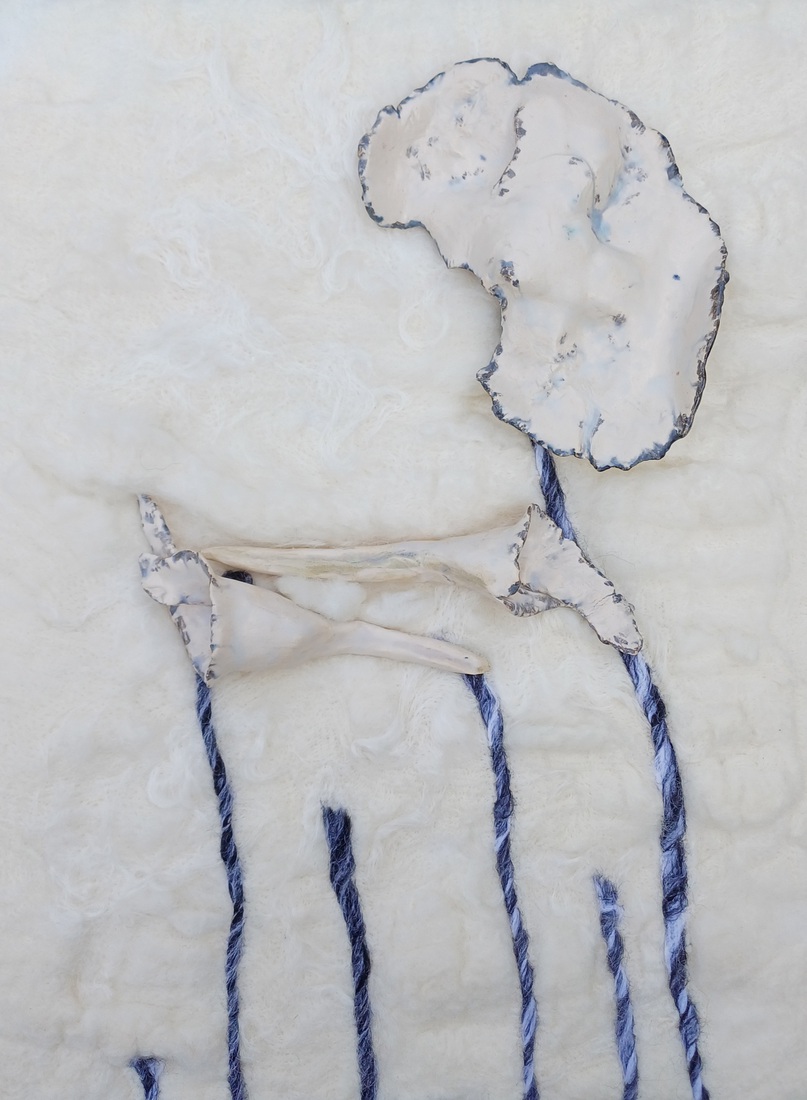 Land keramiek op vilt 13