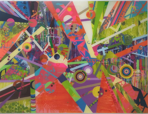 Plexiglas,acrylverf,inkten,spraypaint.