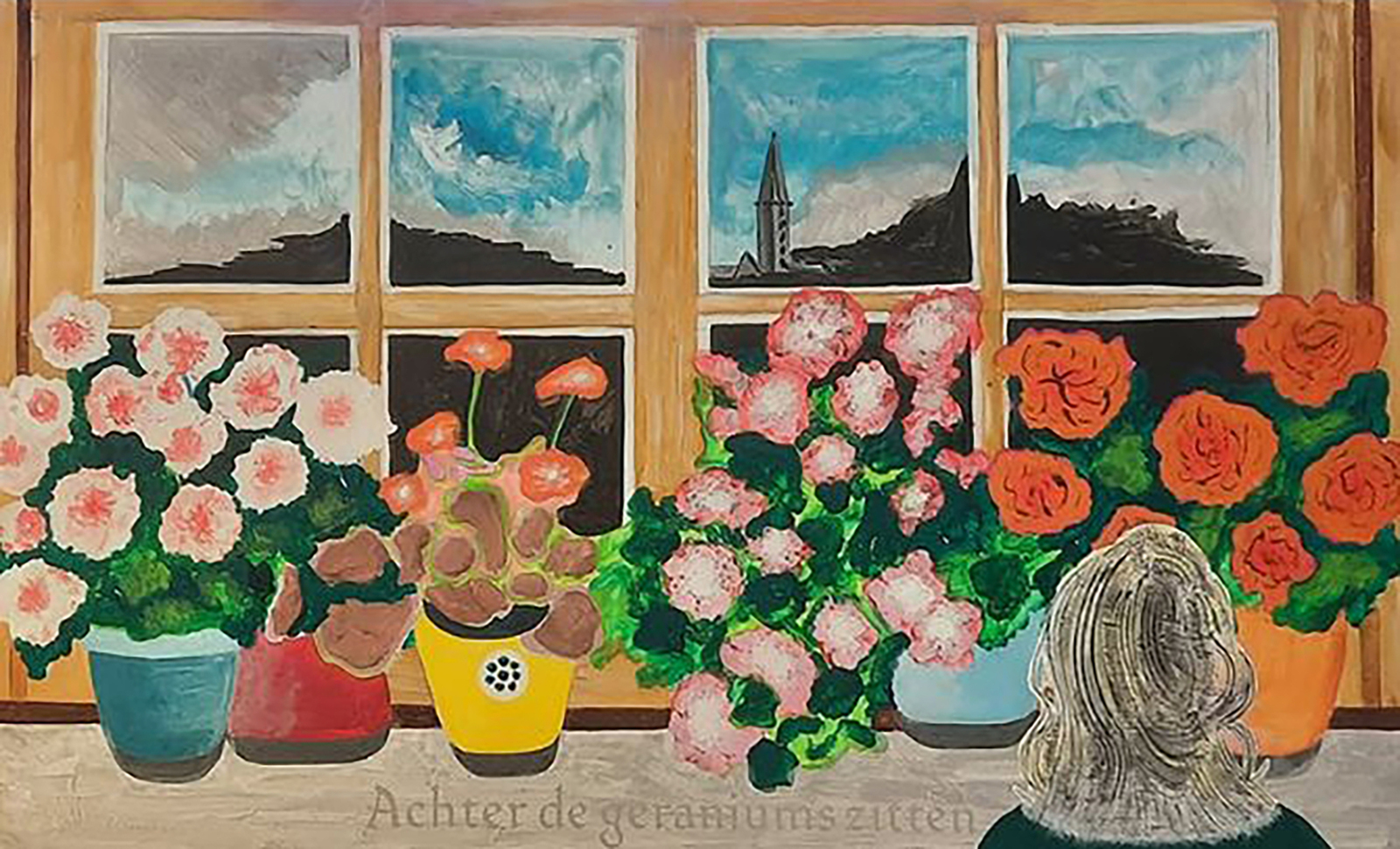 Achter de geraniums zitten