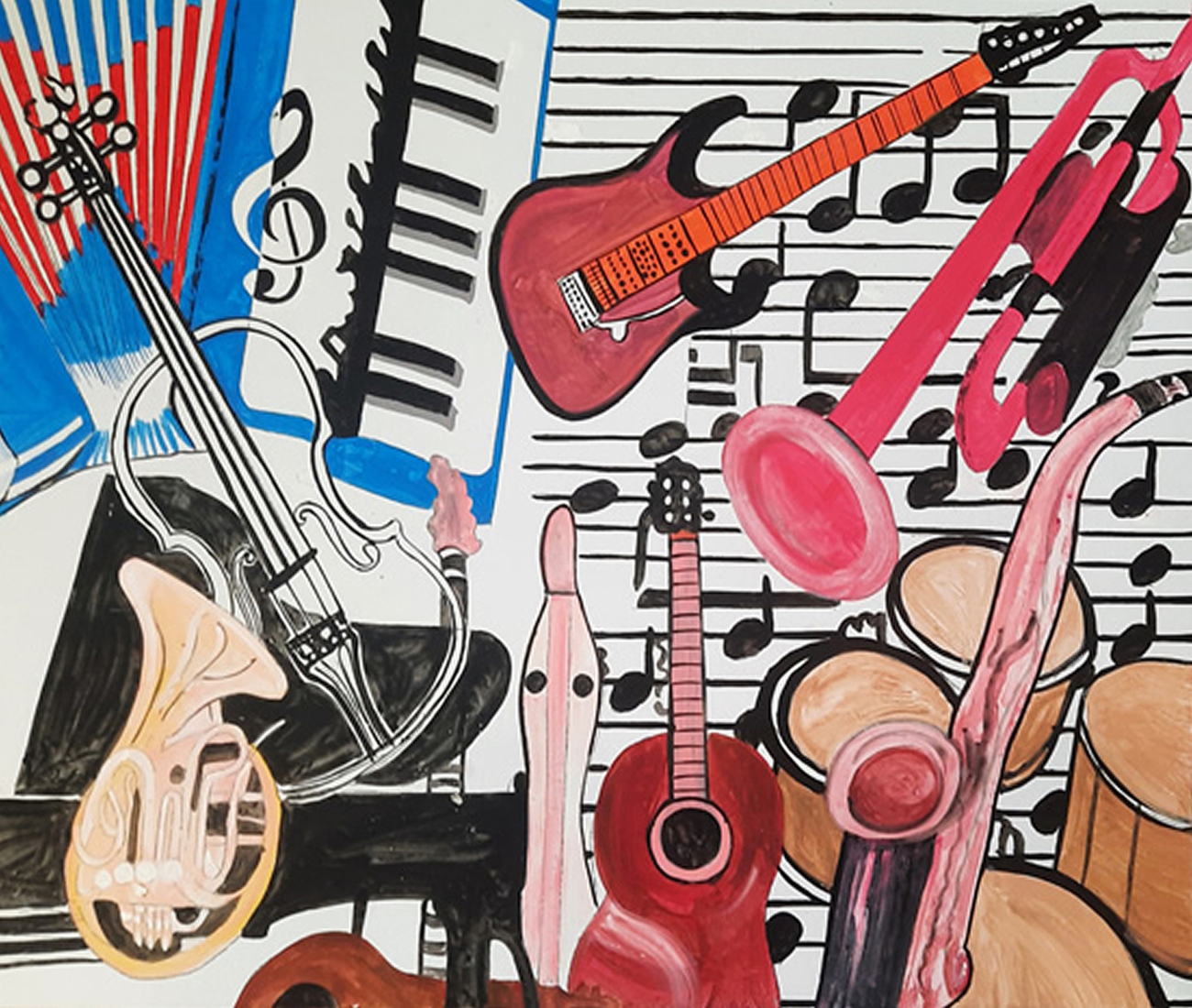 Muziekinstrumenten collage