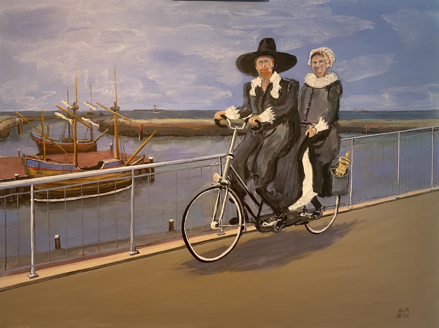 Bruidspaar op de fiets