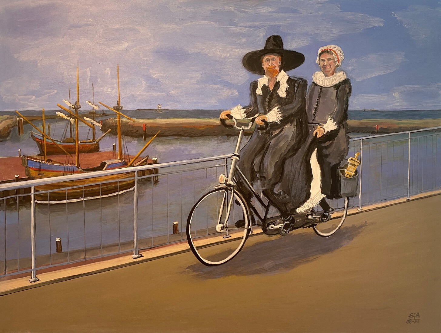 Bruidspaar op de fiets