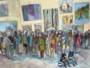 We concentreren ons allemaal op de kunstwerken in het museum. Maar wel zelf zijn ook de moeite van het bekijken waard. Het mooie is dat we vaak ongemerkt dezelfde houdingen aannemen, De handen achter de rug of in de zij. Hoe dat er uitziet op een schilderij? Dat laat ik graag zien.