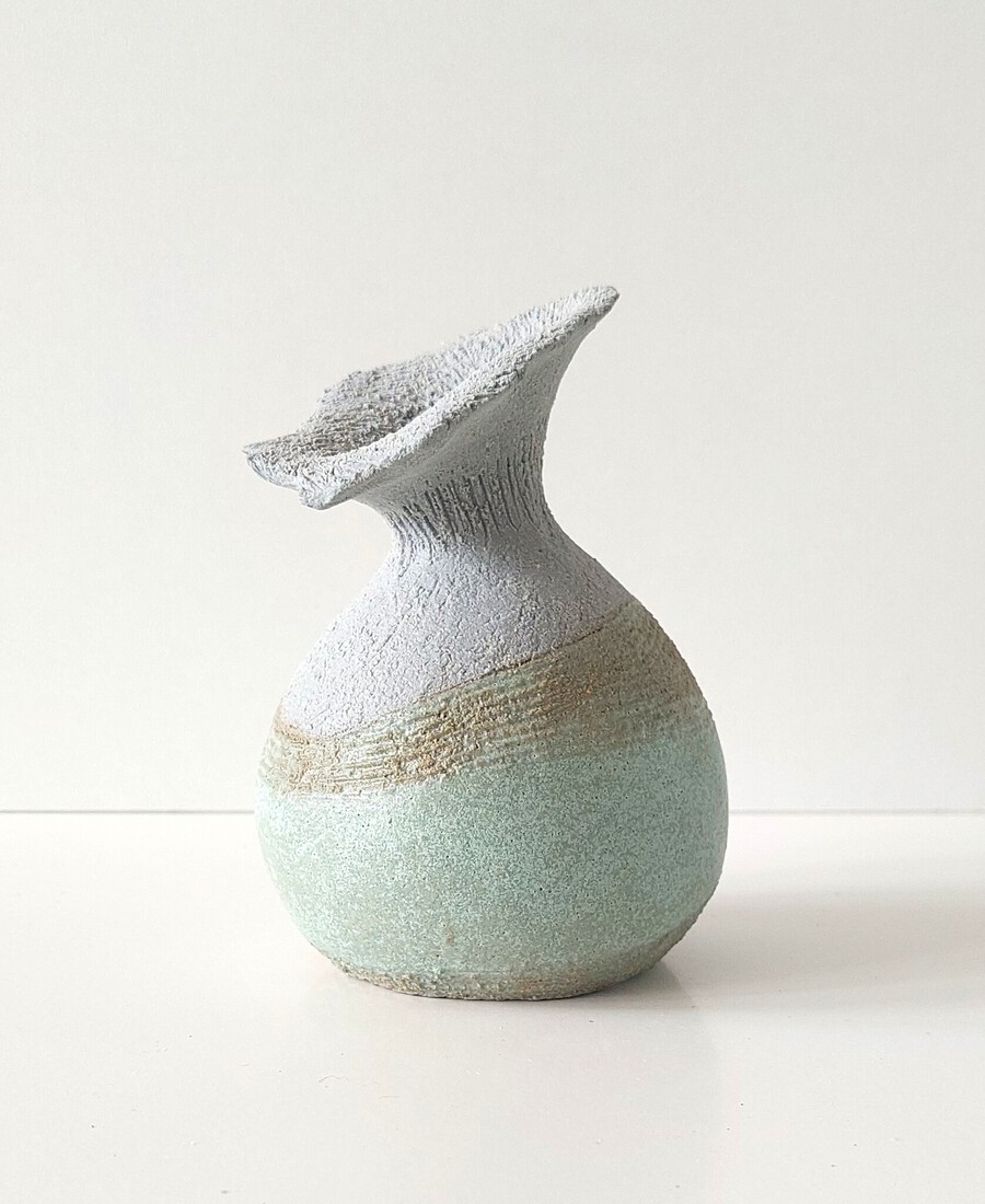Vaasje blauw/patina