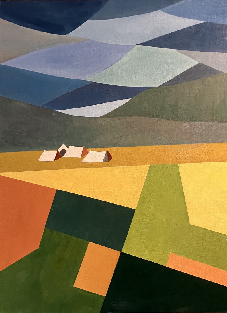 Camping in a summer landscape