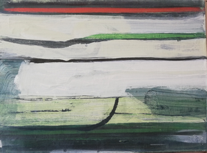 Overzicht van abstracte schilderijen.